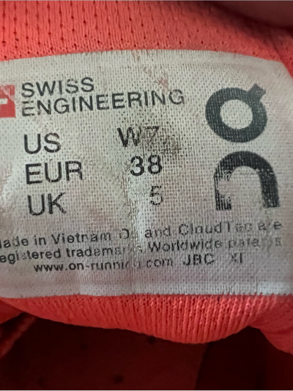 On Running Women’s Athletic Shoes - Red with Coral and Purple Accents - Picture 4 of 4